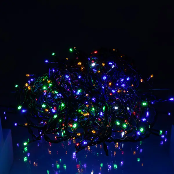 Вулична гірлянда Бахрома 25 м 405 LED чорний провід Мультиколор 25MBML