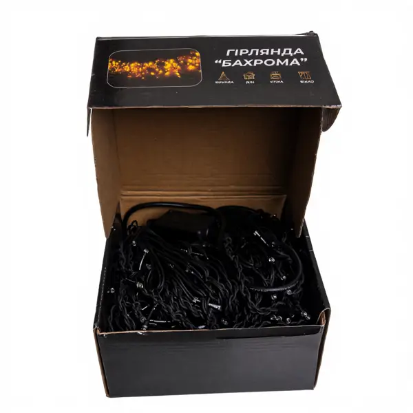 Вулична гірлянда Бахрома 25 м 405 LED чорний провід Мультиколор 25MBML