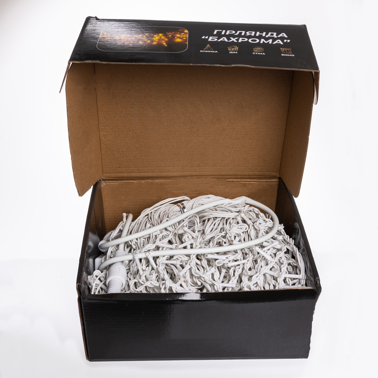 Вулична гірлянда Бахрома 36 м 600 LED білий провід Синій 36MWBL