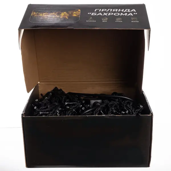 Вулична гірлянда Бахрома 50 м 840 LED чорний провід Білий 50MBW