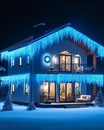 Вулична гірлянда Бахрома 50 м 840 LED чорний провід Синій 50MBBL