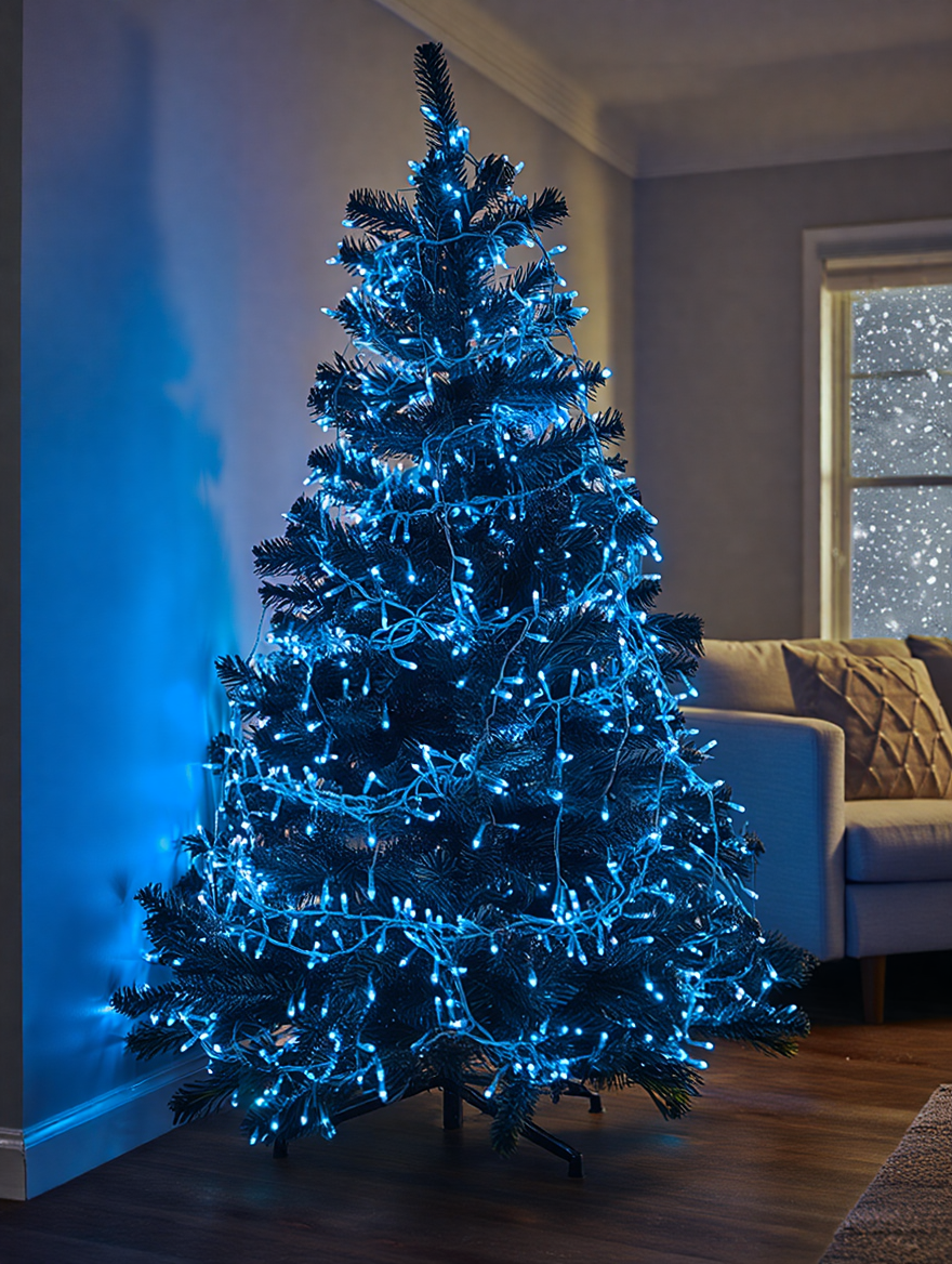 Гірлянда Різдвяна фея вулична 50 м 500 LED білий провід Синій CF500L50MWBL