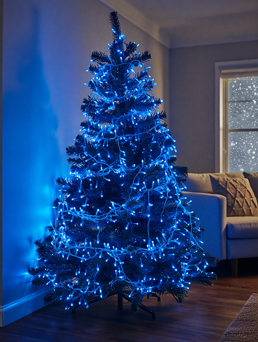 Гірлянда Різдвяна фея вулична 50 м 500 LED білий провід Синій CF500L50MWBL