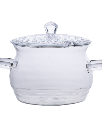 Каструля скляна з кришкою 2 літри з боросилікатного скла посуд супниця скляна з кришкою HP-34-6