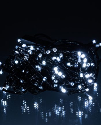 Новорічна гірлянда кімнатна нитка 10 м 120 LED чорний провід Білий W120LED10MBW