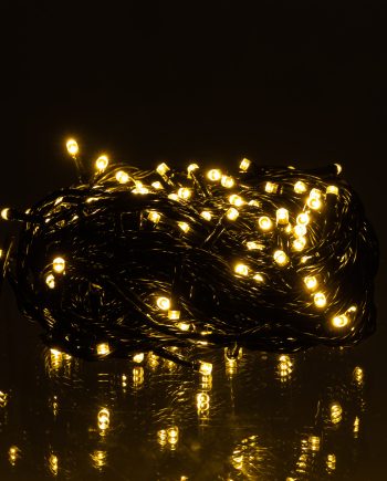 Новорічна гірлянда кімнатна нитка 14 м 160 LED чорний провід Жовтий W160LED16MBY