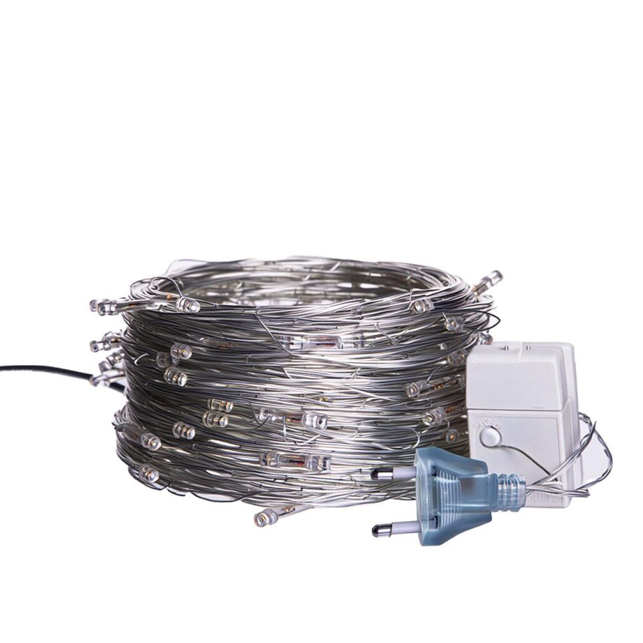 Новорічна гірлянда кімнатна нитка 22 м 220 LED білий провід Жовтий W220LED22MWY