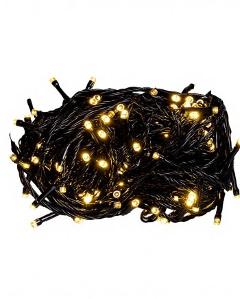 Новорічна гірлянда кімнатна нитка 22 м 220 LED чорний провід Жовтий W220LED22MBY