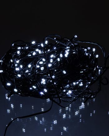Новорічна гірлянда вулична 30 м 300 LED з сонячною батареєю чорний провід Білий SB300L30MBW