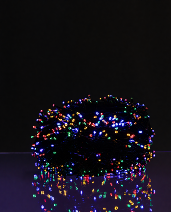 Новорічна гірлянда вулична 30 м 300 LED з сонячною батареєю чорний провід Мультиколір SB300L30MBML