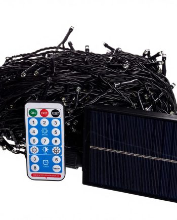 Новорічна гірлянда вулична 50 м 500 LED з сонячною батареєю чорний провід Білий SB500L50MBW