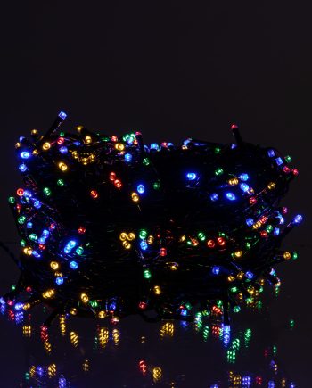 Новорічна гірлянда вулична 50 м 500 LED з сонячною батареєю чорний провід Мультиколір SB500L50MBML