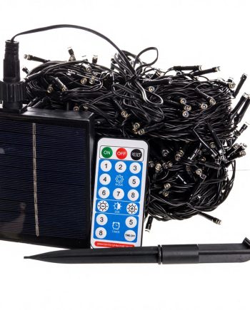 Новорічна гірлянда вулична 50 м 500 LED з сонячною батареєю чорний провід Жовтий SB500L50MBY