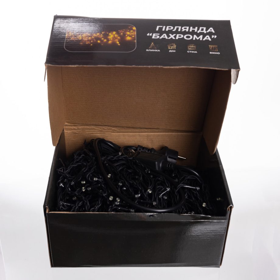 Новорічна гірлянда вулична Бахрома 36 м 600 LED чорний провід Білий 36МBW