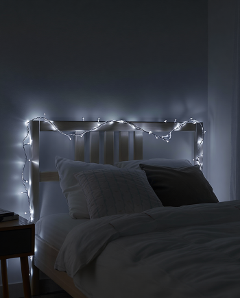 Новорічна кімнатна гірлянда нитка 6 м 50 LED білий провід Білий W50LED6MWW