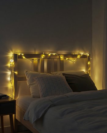 Новорічна кімнатна гірлянда нитка 6 м 50 LED білий провід Жовтий W50LED6MWY