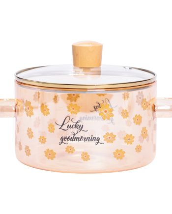 Скляна каструля прозора з кришкою 1.5 (л) жаростійка HP-33-2