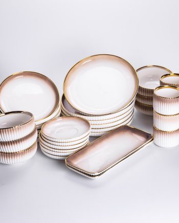 Столовий сервіз на 6 осіб з порцеляни 32 предмети Золотий HP-26-13GOLD