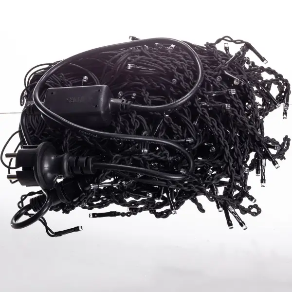 Вулична гірлянда Бахрома 20 м 335 LED гірлянда штора чорний провід Синій 20MBBL