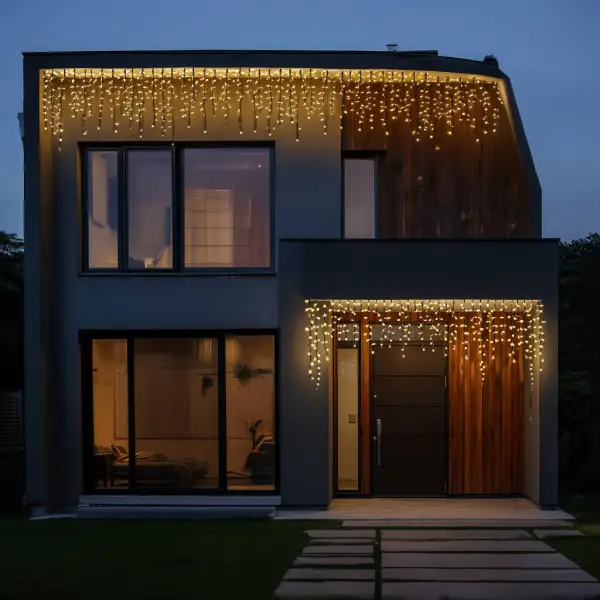 Вулична гірлянда Бахрома 20 м 335 LED чорний провід Жовтий 20MBY
