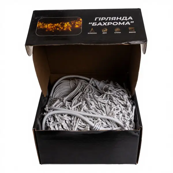 Вулична гірлянда Бахрома 25 м 405 LED гірлянда штора білий провід Багатобарвність 25MWML