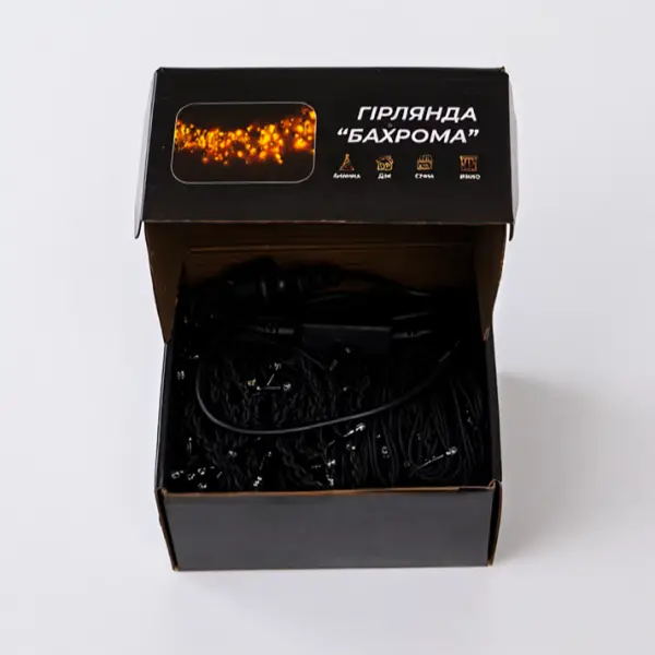 Вулична гірлянда Бахрома 25 м 405 LED чорний провід Білий 25MBW