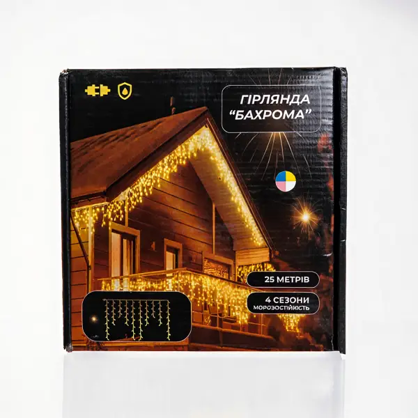 Вулична гірлянда Бахрома 25 м 405 LED чорний провід Мультиколор 25MBML