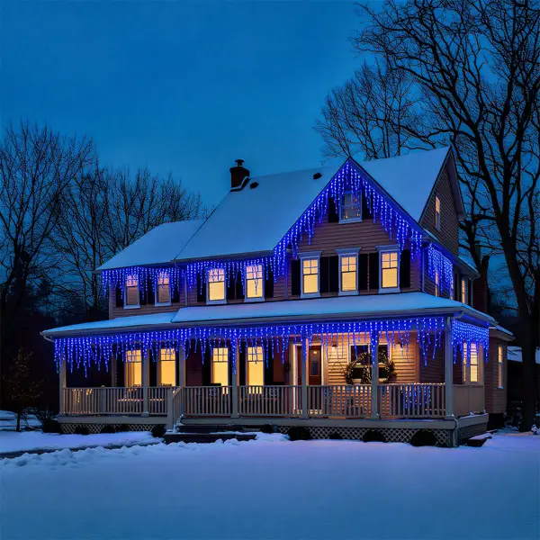 Вулична гірлянда Бахрома 50 м 600 LED білий провід Синій 50MWBL