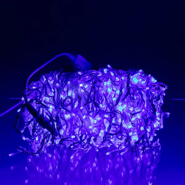 Вулична гірлянда Бахрома 50 м 600 LED білий провід Синій 50MWBL