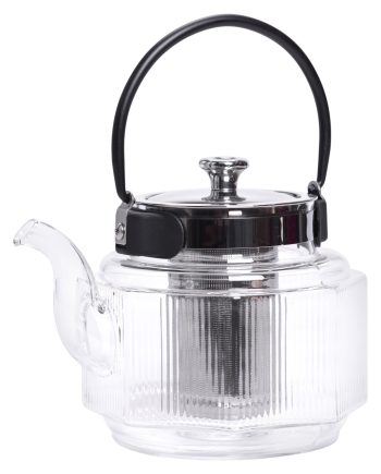 Заварник скляний чайник 1.1 л з ручкою і фільтром прозорий HP-33-4