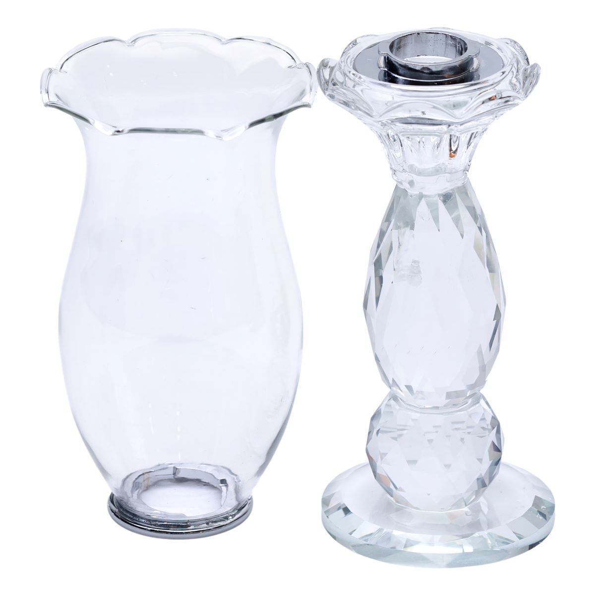 Підсвічник скляний 7×27.5 см підсвічник декоративний келих на ніжці HP-4-4S