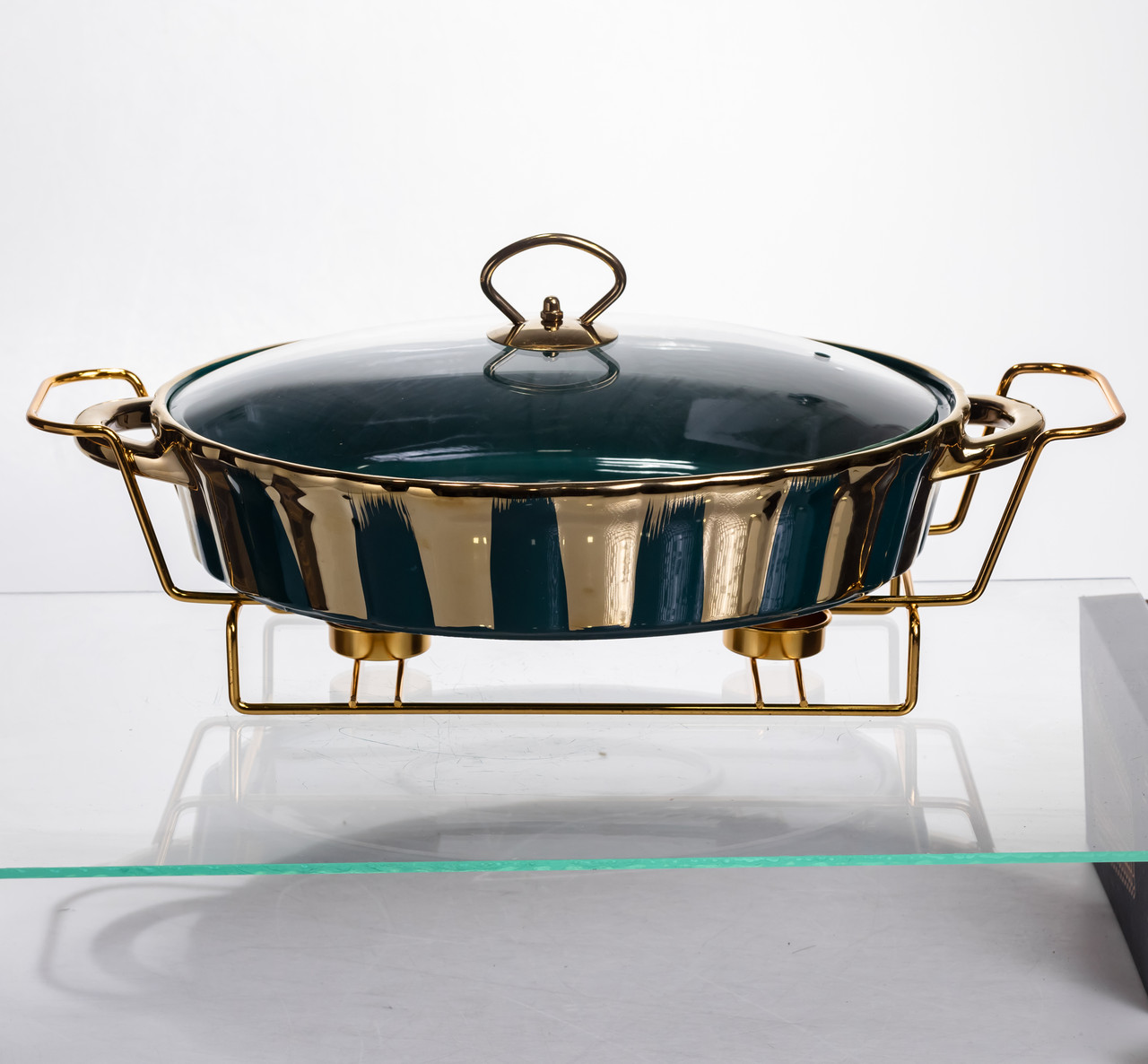 Марміт порцеляновий настільний овальний 2 літри мармітниця з підігрівом JY-7