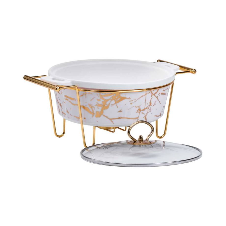 Марміт круглий 1,5 л порцелянаовий з підігрівом 31*24*18 см HP1038