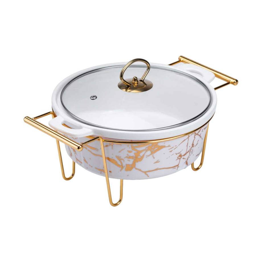 Марміт круглий 1,5 л порцелянаовий з підігрівом 31*24*18 см HP1038