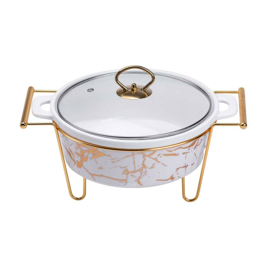 Марміт круглий 1,5 л порцелянаовий з підігрівом 31*24*18 см HP1038