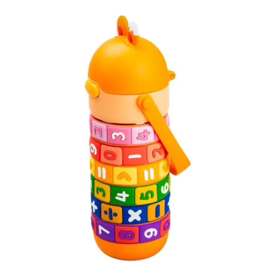 Термос дитячий інтерактивний 430 мл з цифрами Помаранчевий HP17305O