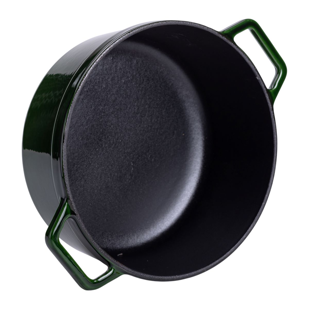 Каструля чавунна емальована 3,5 л з кришкою Ø24 см Зелена HP-1-1