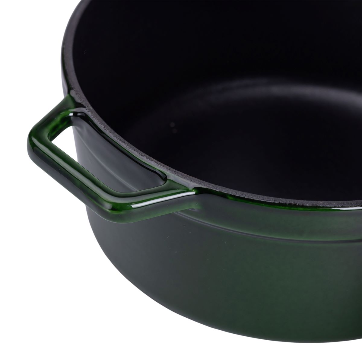 Каструля чавунна емальована 3,5 л з кришкою Ø24 см Зелена HP-1-1