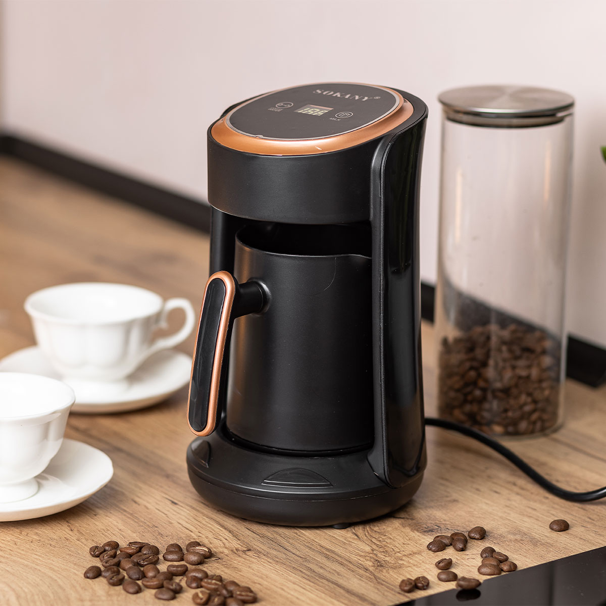 Кавоварка електрична 600 (мл) для дому та офісу Sokany електрокавоварка побутова SK-04018