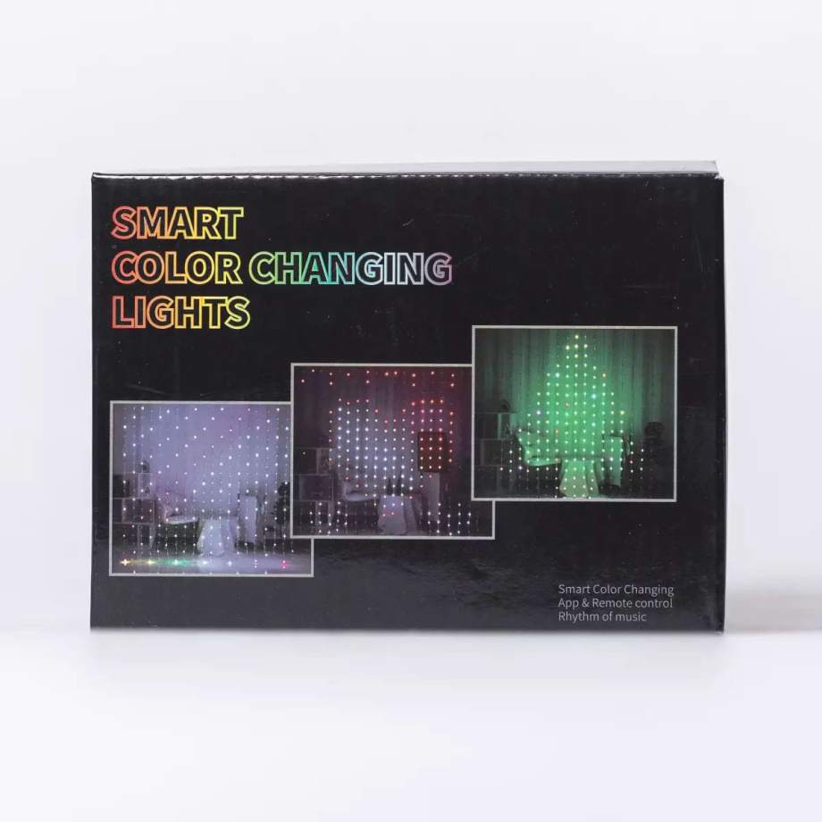 Розумна гірлянда Smart штора 400 LED 3*3 м з керуванням зі смартфона, мультиколор W006SH