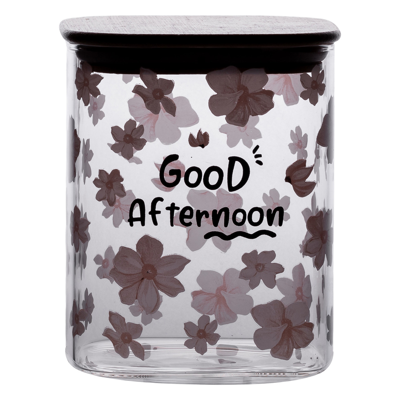 Банка для сипучих продуктів з бамбуковою кришкою 900 мл ємність для сипучих скло HP-34-24