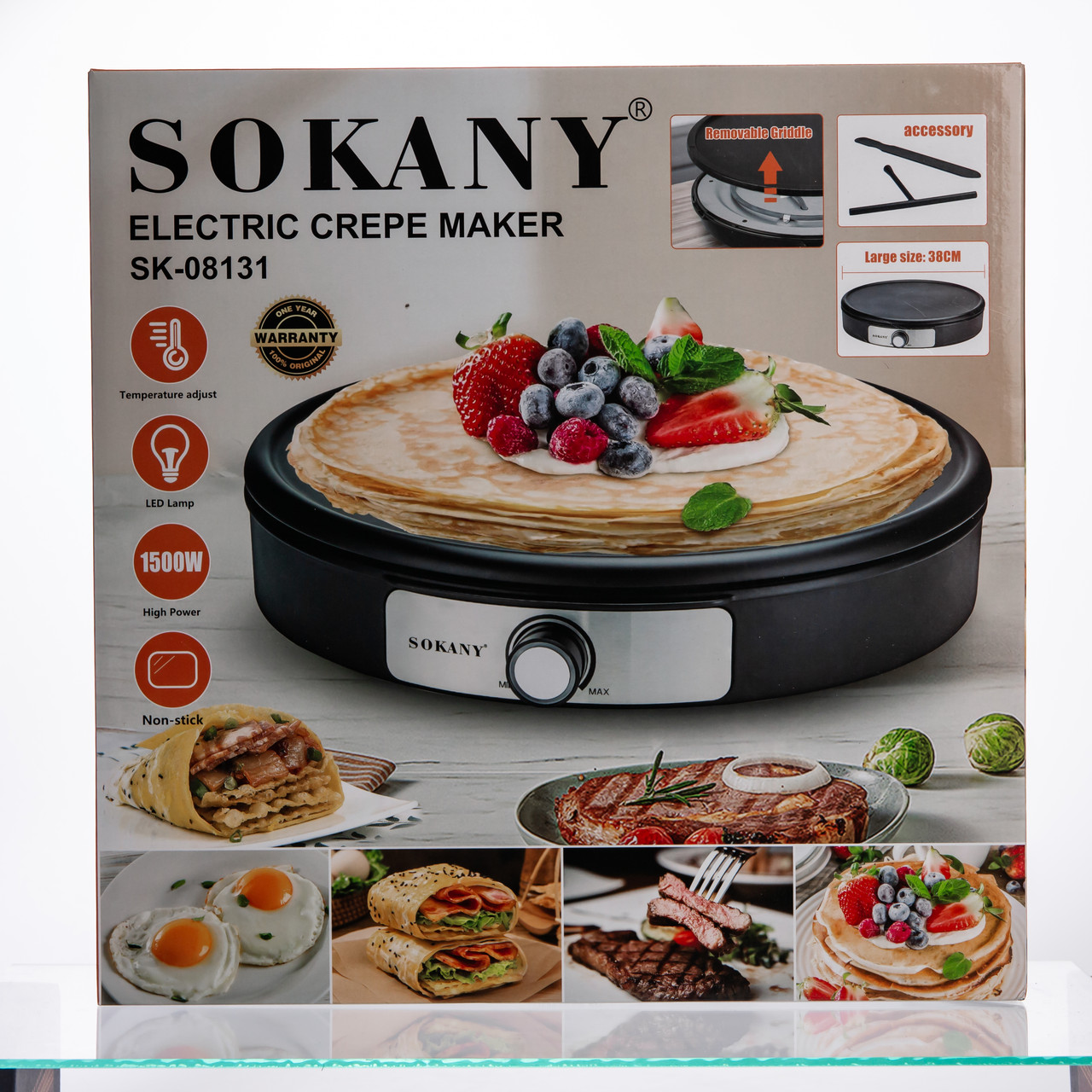 Млинниця електрична Sokany SK-08131 електромлинниця Ø37 см