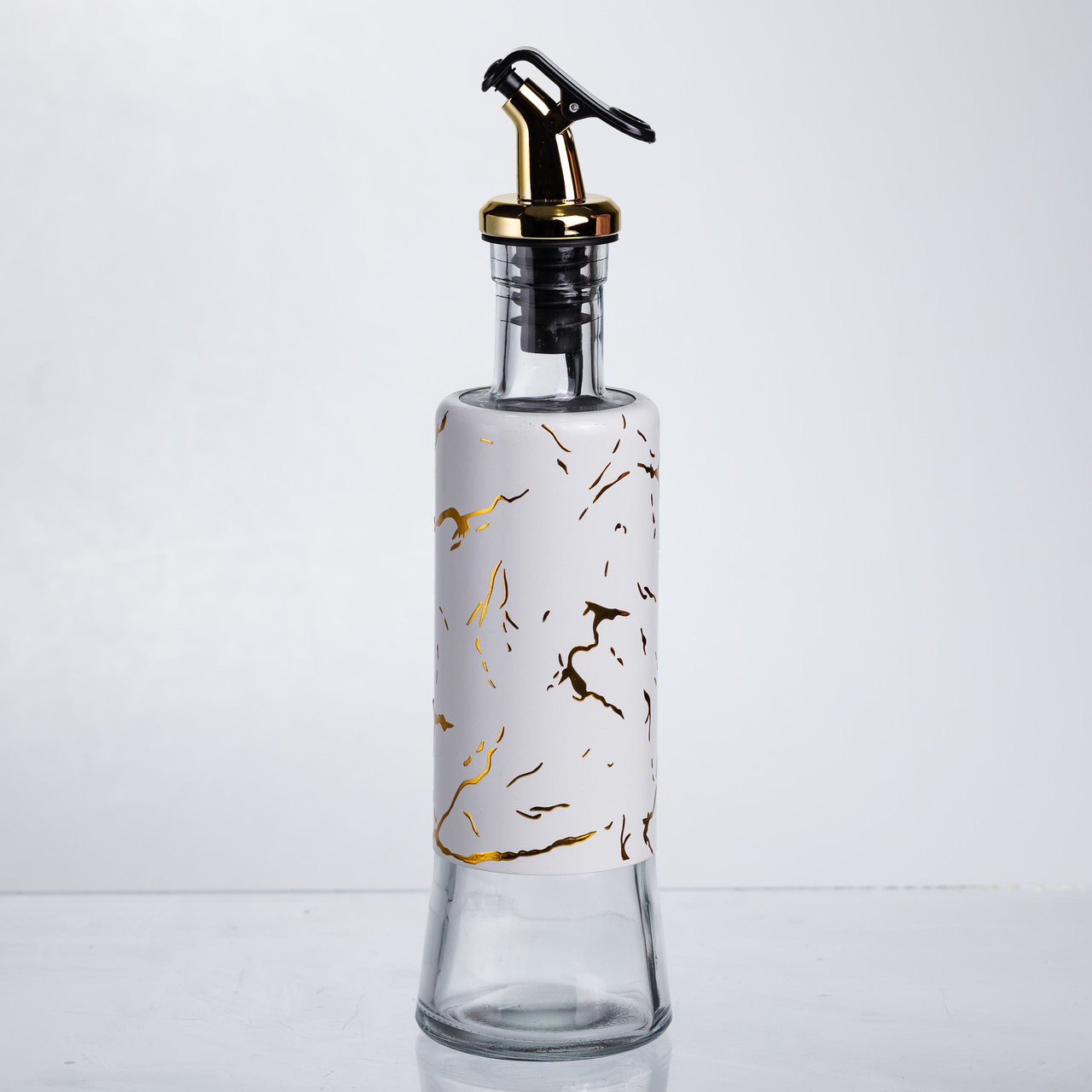 Пляшка для олії з дозатором 300 мл, білий мармур HP-1343