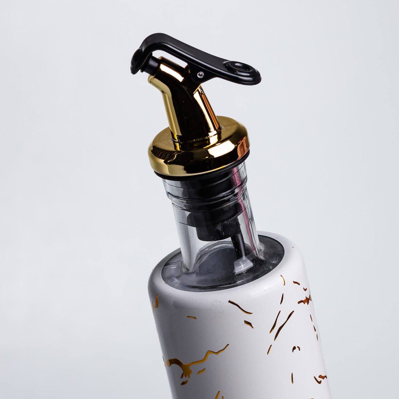 Пляшка для олії з дозатором 300 мл, білий мармур HP-1343