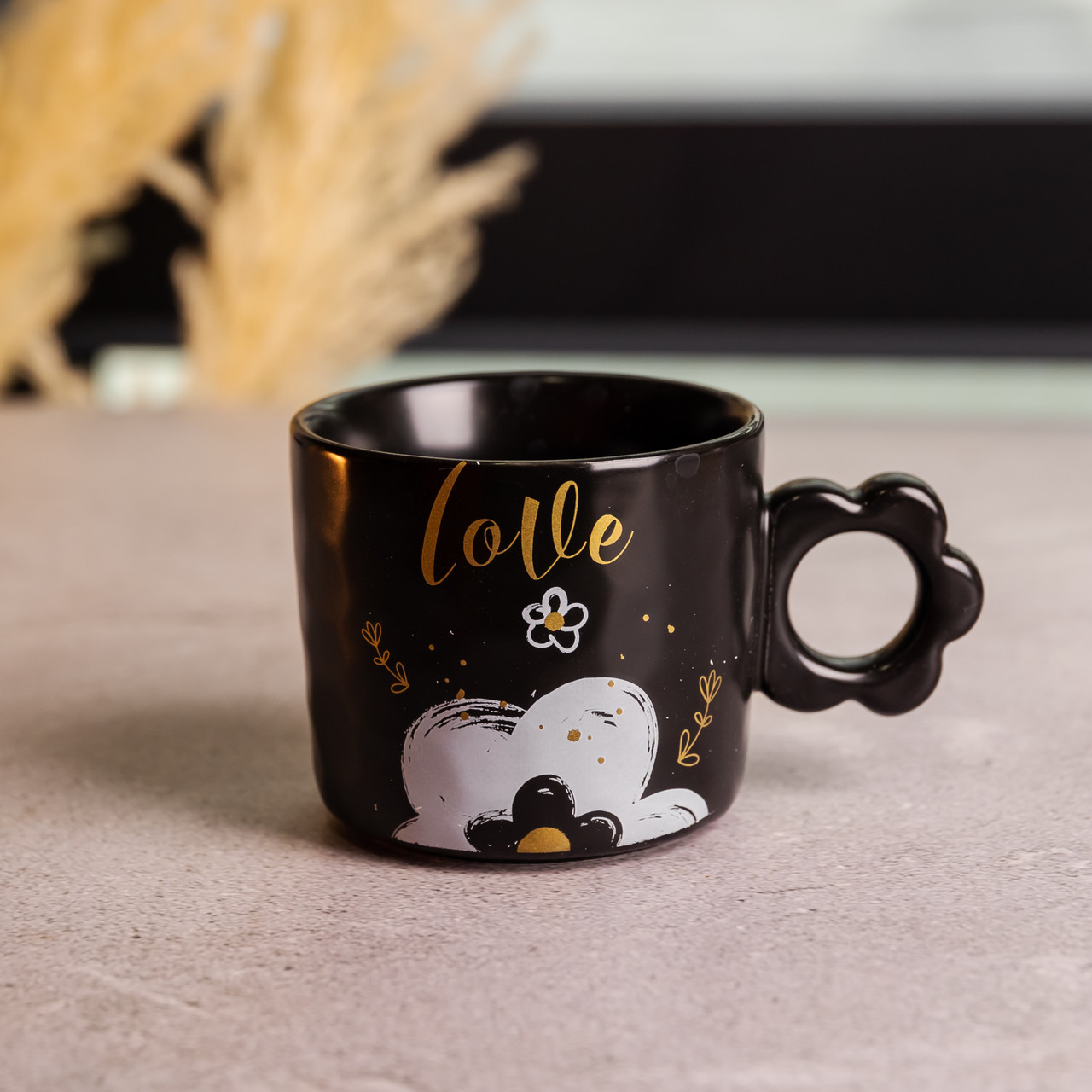 Чашка для чаю та кави порцелянова Love 420 (мл) гарна оригінальна кружка на подарунок FM-14B