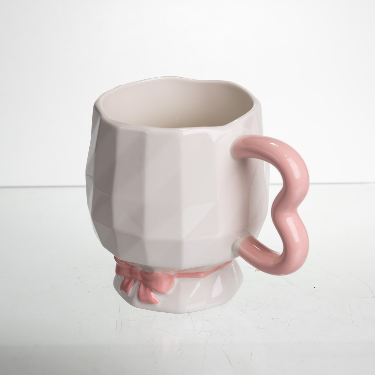 Чашка порцелянова на ніжці 400 (мл) оригінальна кружка на подарунок чашка для чаю та кави Рожевий FM-39C