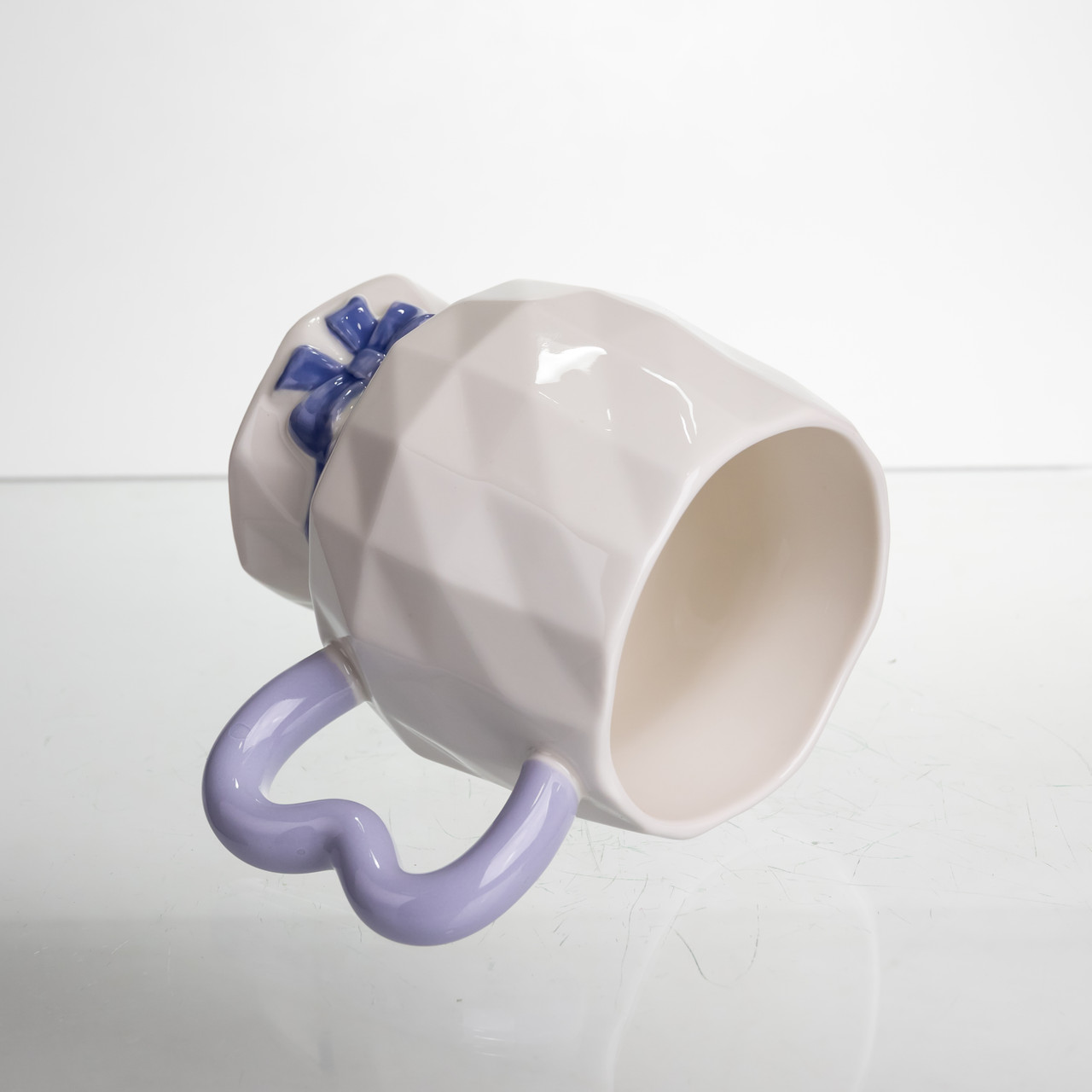 Чашка порцелянова на ніжці 400 (мл) оригінальна кружка на подарунок чашка для чаю та кави Бузковий FM-39A