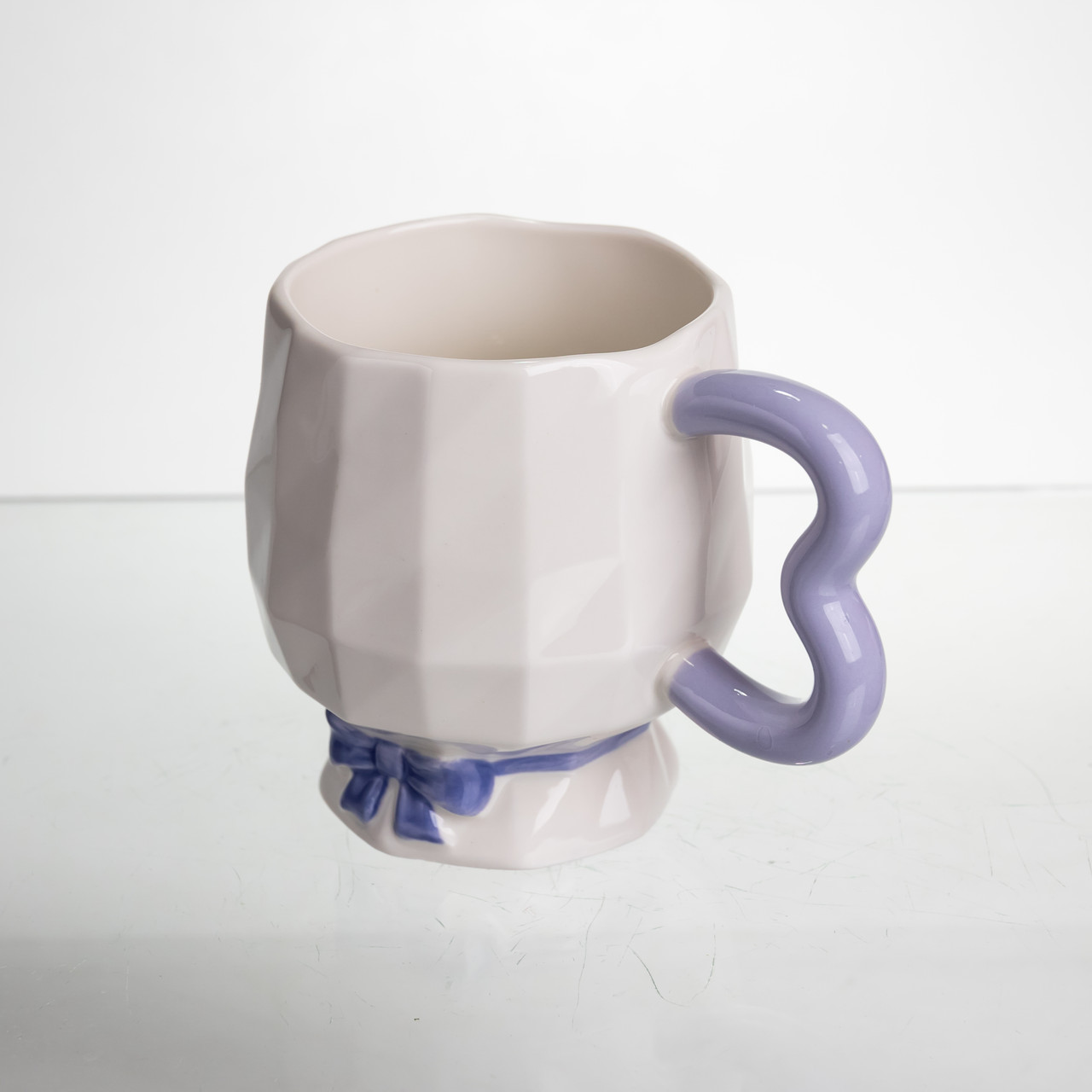 Чашка порцелянова на ніжці 400 (мл) оригінальна кружка на подарунок чашка для чаю та кави Бузковий FM-39A