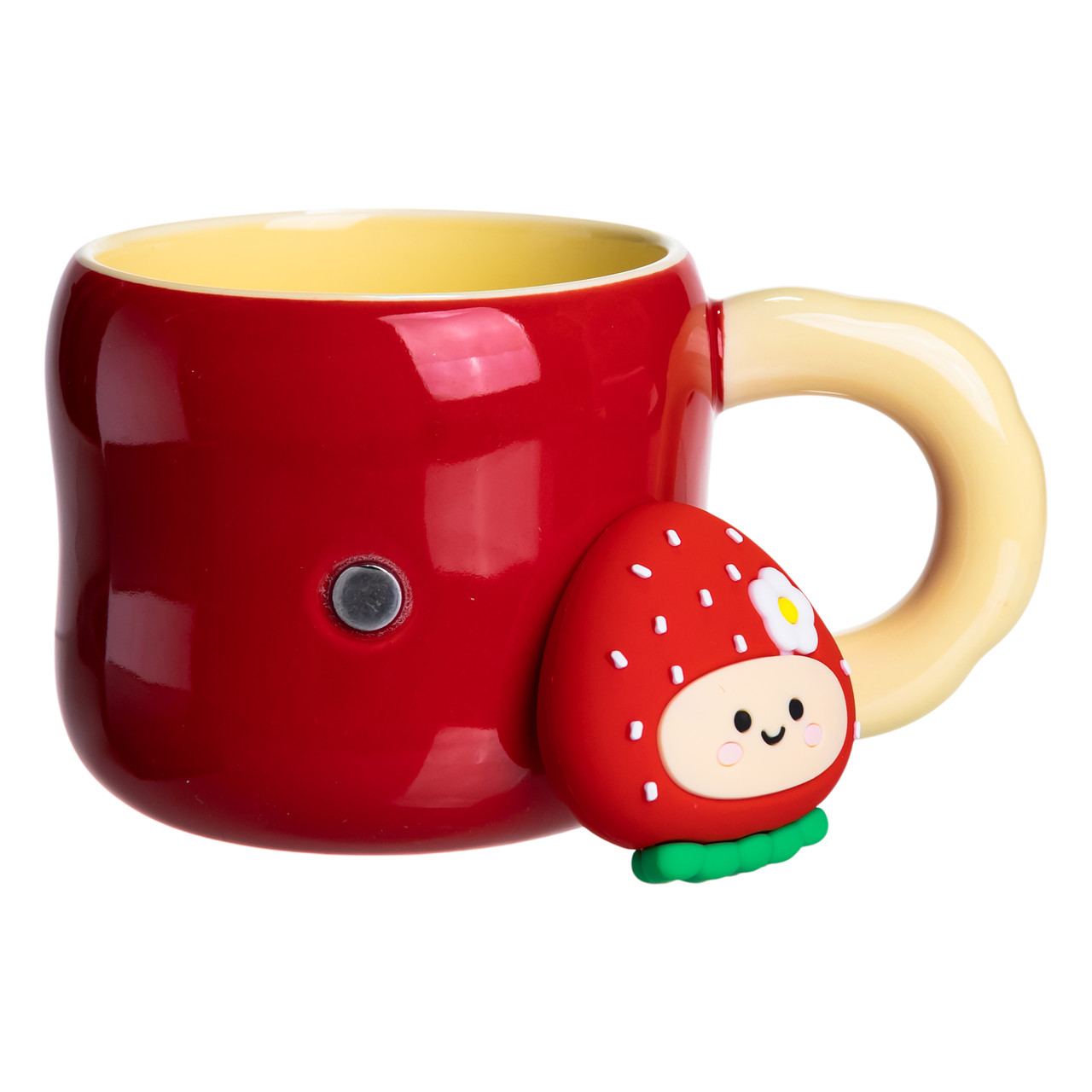 Кубок порцелянова з магнітом Поулиниця 400 (мл) подарункова кружка прикольна чашка для дітей на подарунок Червоний з жовтим