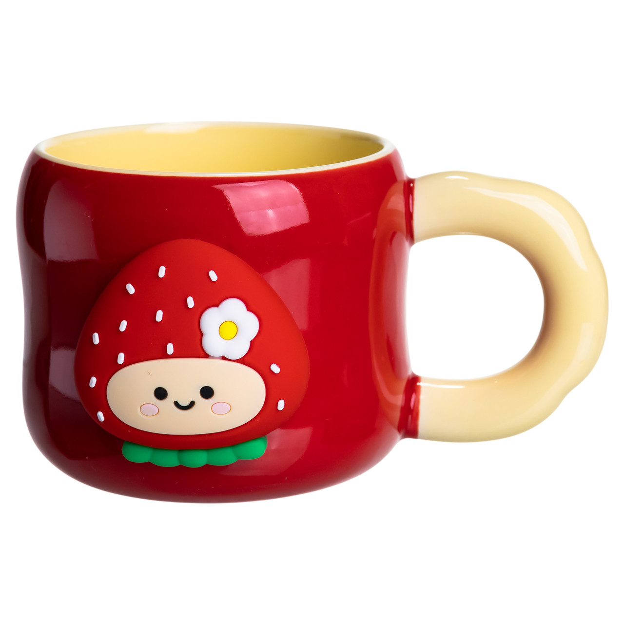 Кубок порцелянова з магнітом Поулиниця 400 (мл) подарункова кружка прикольна чашка для дітей на подарунок Червоний з жовтим